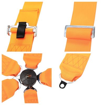 EDDYSTAR cinturón de seguridad de coche de carreras de nylon color naranja cinturón de seguridad de 5 puntos