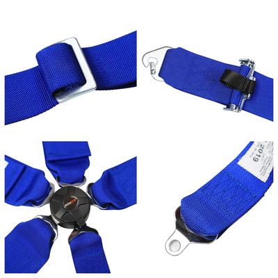 El cinturón de seguridad de carreras de estilo deportivo de nylon Bule de tres pulgadas de ancho para la seguridad automotriz Certificado FIA