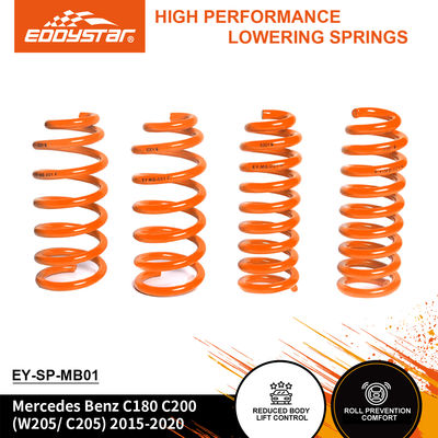EDDYSTAR Kit de muelles de descenso de precisión, juego de 4, con parte trasera un 15% más rígida y delantera un 20% más rígida para Mercedes Benz C180/C200 2015-2020